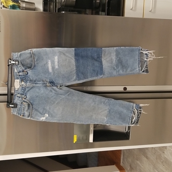 💕NILI LOTAN💕 Franki Patchwork Reworked Crop Jeans ~ Vintage Indigo 26 - Picture 10 of 16